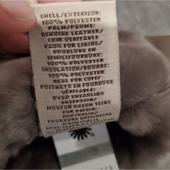 🆕️UGG Shearling-Trim Leather-Palm Gloves water resistant touchscreen📲🧤  … - Picture 9 of 13